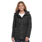Women's Weathercast Hooded Anorak Rain Jacket, Size: Large, Black