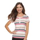Women's Croft & Barrow&reg; Henley Tee, Size: Small, Lt Orange