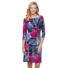 Women's Dana Buchman Printed Knot-front Dress, Size: Xl, Lt Purple