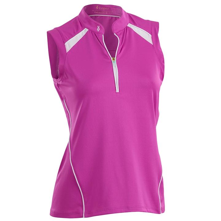 Women's Nancy Lopez Sporty Sleeveless Golf Polo, Size: Xl, Brt Pink