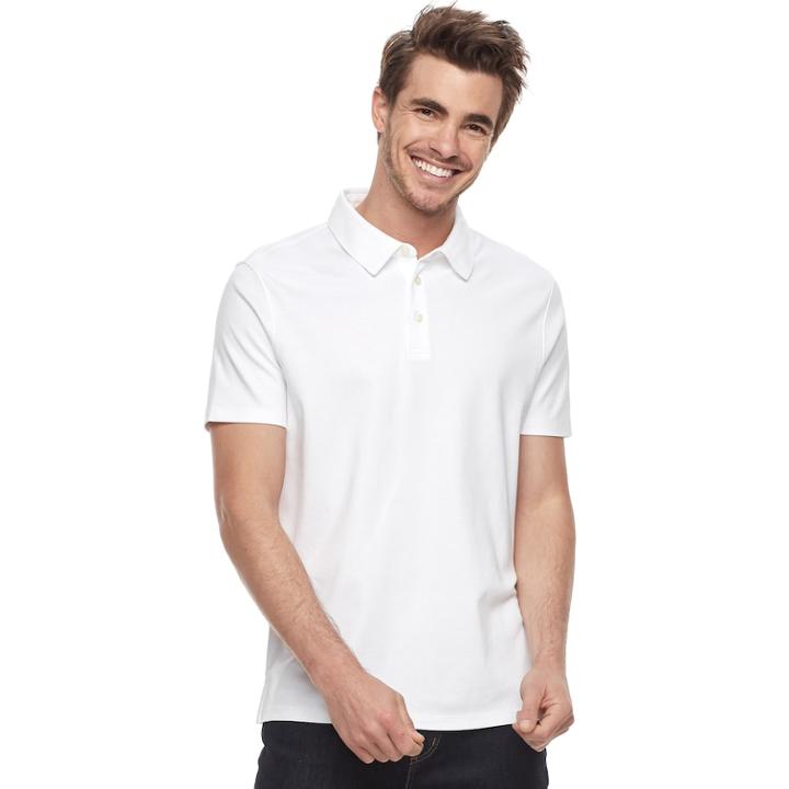 Men's Apt. 9&reg; Regular-fit Soft Touch Stretch Interlock Polo, Size: Medium, White