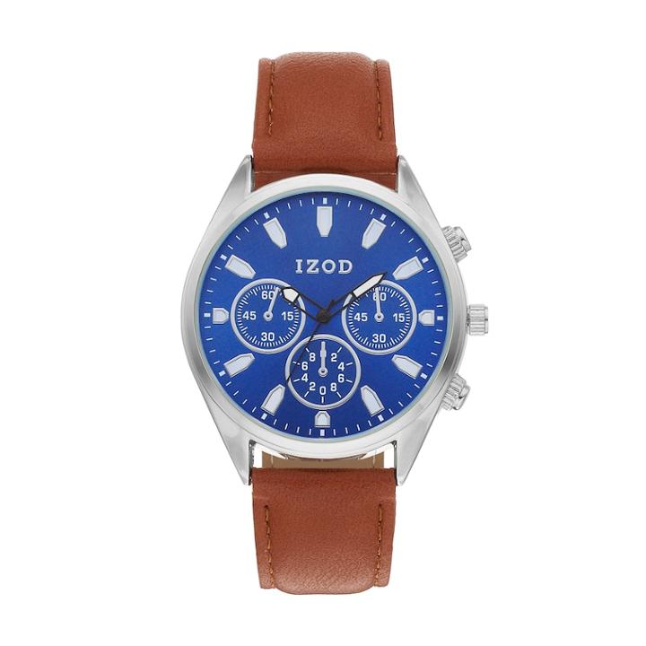 Izod Men's Leather Watch - Izo8085kl, Size: Large, Brown