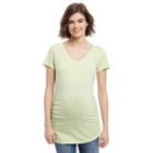 Maternity Oh Baby By Motherhood&trade; V-neck Ruched Tee, Women's, Size: Xl, Lt Yellow