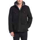 Men's Dockers Grayson Wool-blend Hooded Military Jacket, Size: Xxl, Black