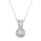 3/8 Carat T.w. Igl Certified Diamond 14k White Gold Halo Pendant Necklace, Women's, Size: 18