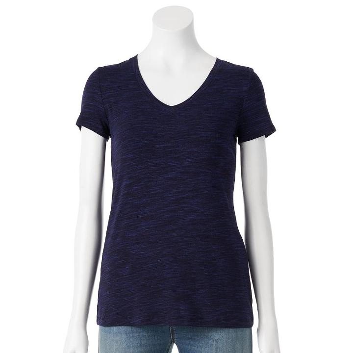 Women's Apt. 9&reg; Essential Tee, Size: Xl, Dark Blue