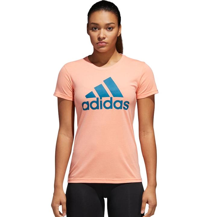 Women's Adidas Classic Logo Tee, Size: Xs, Lt Orange