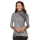 Petite Dana Buchman Shark-bite Mockneck Tee, Women's, Size: S Petite, Med Grey