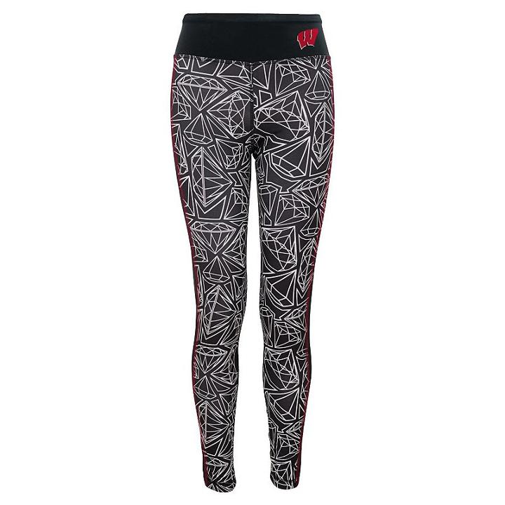 Girls 7-16 Wisconsin Badgers Diamond-cut Leggings, Girl's, Size: L(14), Red