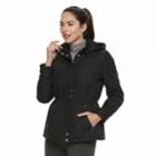 Women's Weathercast Hooded Quilted Anorak Jacket, Size: Xl, Black