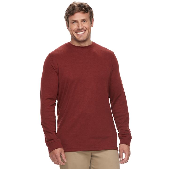 Big & Tall Croft & Barrow® Classic-fit Easy-care Crewneck Tee, Men's, Size: L Tall, Dark Red