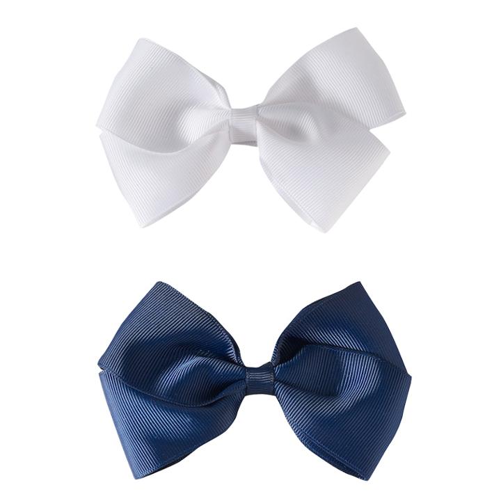 Girls 4-16 2-pk. Solid Hair Bows, Blue (navy)