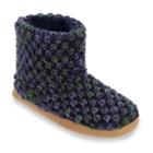 Dearfoams Women's Popcorn Knit Memory Foam Bootie Slippers, Size: Small, Blue Other