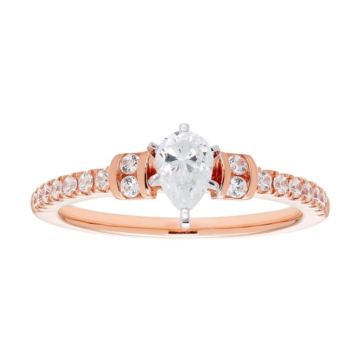 14k Gold Pear Cut 3/4 Carat T.w. Igl Certified Diamond Engagement Ring, Women's, Size: 8.50, White