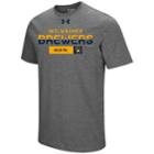 Men's Under Armour Milwaukee Brewers Heat Gear Clean Up Tee, Size: Small, Med Grey