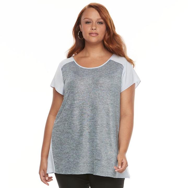 Plus Size Apt. 9&reg; Foiled Scoopneck Top, Women's, Size: 1xl, Brt Purple