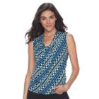 Petite Dana Buchman Sleeveless Knotted V-neck Top, Women's, Size: L Petite, Brt Blue