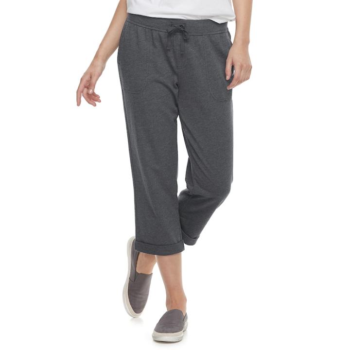 Women's Sonoma Goods For Life&trade; French Terry Capris, Size: Xxl, Grey (charcoal)