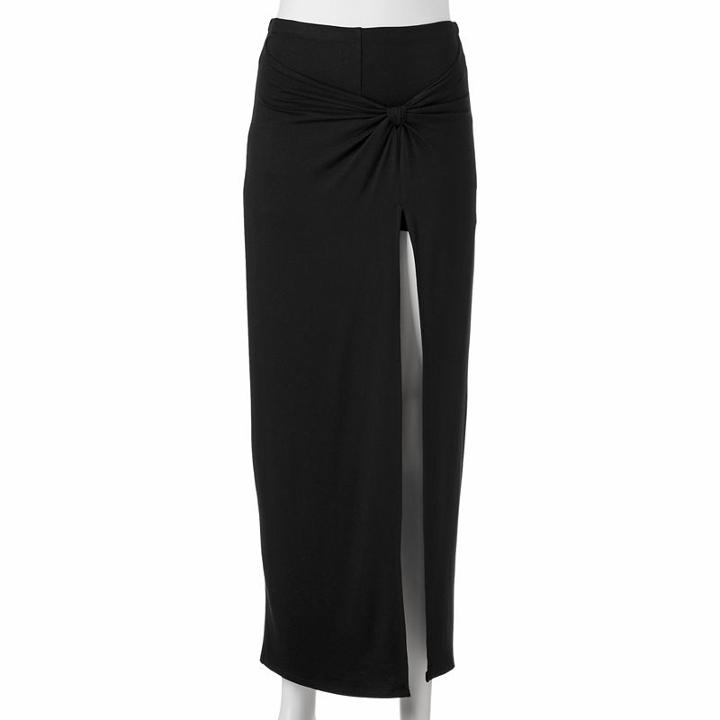 Juniors' Joe B Knot Front Maxi Skirt, Girl's, Size: Xl, Black