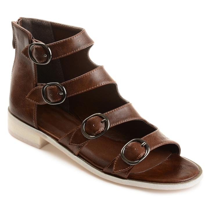 Journee Collection Oakly Women's Sandals, Size: Medium (7.5), Red/coppr (rust/coppr)