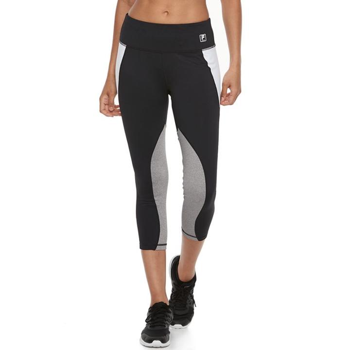 Women's Fila Sport&reg; Contrast Panel Running Capri Leggings, Size: Xs, Oxford