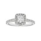Boston Bay Diamonds 14k White Gold 3/4 Carat T.w. Igl Certified Diamond Square Halo Engagement Ring, Women's, Size: 7