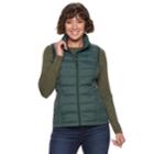 Women's Heat Keep Solid Down Puffer Vest, Size: Large, Lt Green