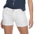 Juniors' So&reg; Cuffed Midi Jean Shorts, Teens, Size: 0, White