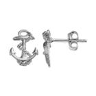 Journee Collection Sterling Silver Anchor Stud Earrings, Women's, Grey