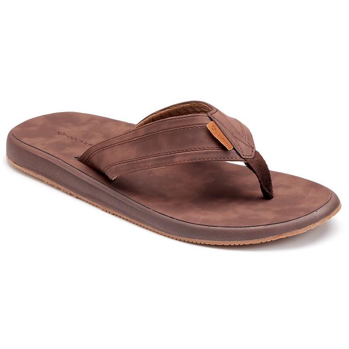 Men's Dockers Elevated Flip-flops, Size: Xl, Brown