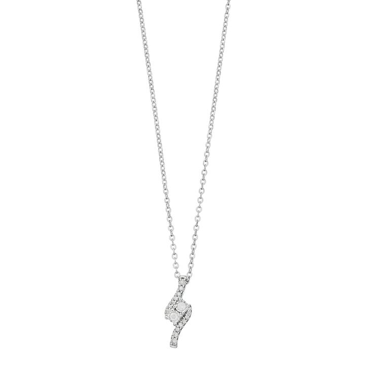 Sterling Silver 1/4 Carat T.w. Diamond Two Stone Pendant, Women's, White
