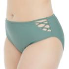Plus Size Island Soul Curve Macram Hipster Bikini Bottoms, Women's, Size: 3xl, Dark Green