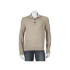 Men's Apt. 9&reg; Modern-fit Solid Merino Mockneck Sweater, Size: Xxl, Med Beige