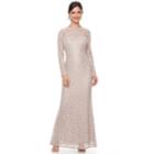 Women's Helene Blake Sequin Lace Evening Dress, Size: 4, Lt Brown