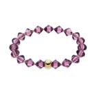 Tfs Jewelry 14k Gold Over Silver Purple Crystal Stretch Bracelet, Women's, Size: 7