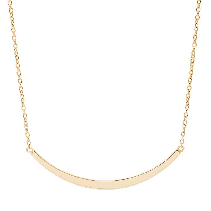 Gold Tone Sterling Silver Curved Bar Necklace, Women's, Size: 18, Yellow