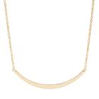 Gold Tone Sterling Silver Curved Bar Necklace, Women's, Size: 18, Yellow