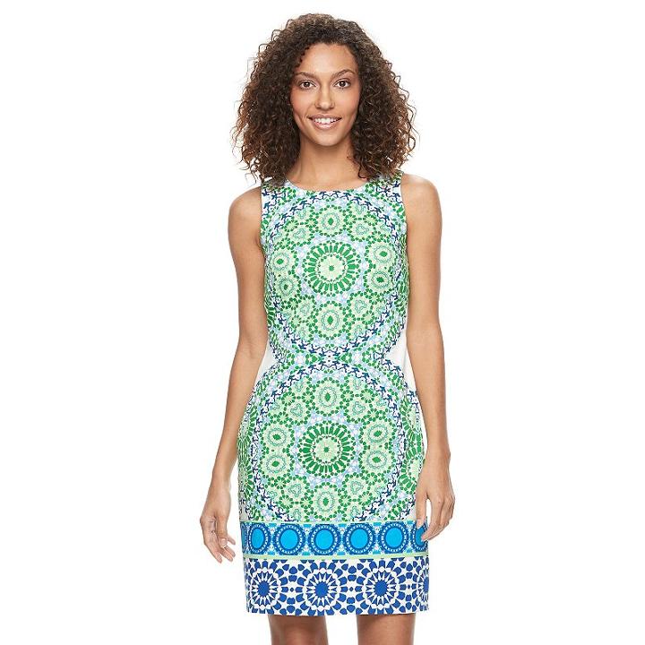 Women's Suite 7 Medallion Print Shift Dress, Size: 10, Ovrfl Oth