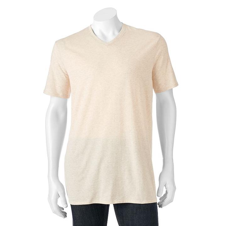 Big & Tall Apt. 9 Core Solid V-neck Tee, Men's, Size: L Tall, Lt Beige
