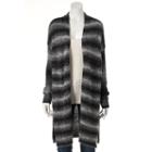 Women's Sonoma Goods For Life&trade; Striped Flyaway Cardigan, Size: Large, Dark Grey