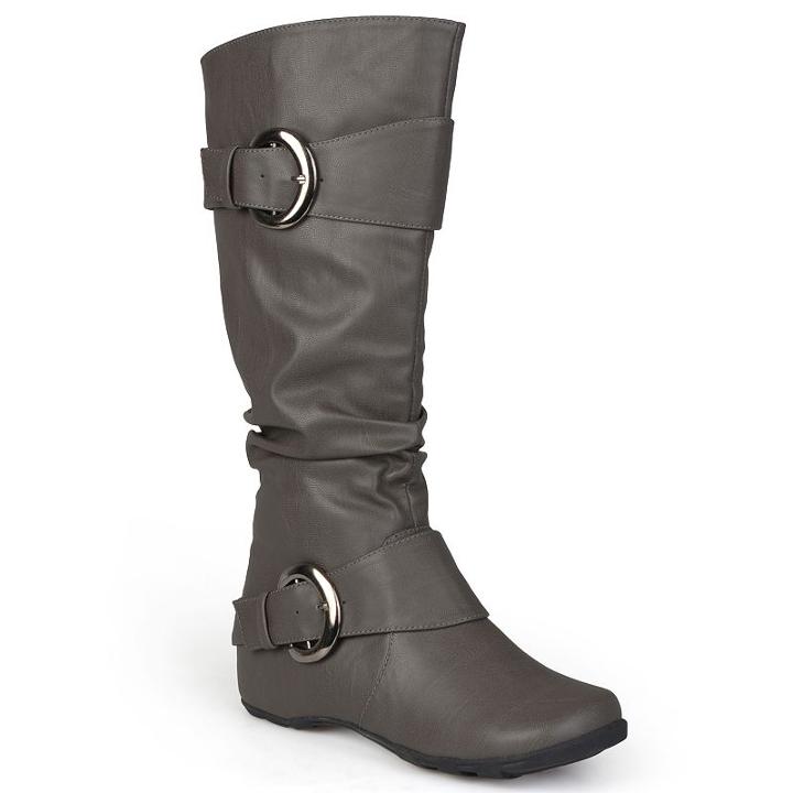 Journee Collection Paris Women's Slouch Boots, Girl's, Size: 10, Grey