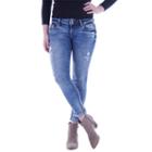 Juniors' Amethyst Faded Ripped Skinny Jeans, Teens, Size: 13, Dark Blue
