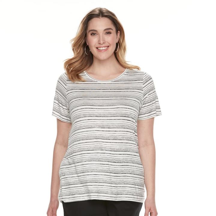 Plus Size Apt. 9&reg; Crewneck Essential Tee, Women's, Size: 3xl, Natural