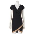 Juniors' Almost Famous Faux-wrap Dress, Teens, Size: Small, Dark Beige