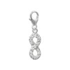 Cubic Zirconia Sterling Silver Infinity Charm, Women's, Grey