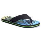 Men's Vintage Stone Tropical Flip-flops, Size: Large, Black