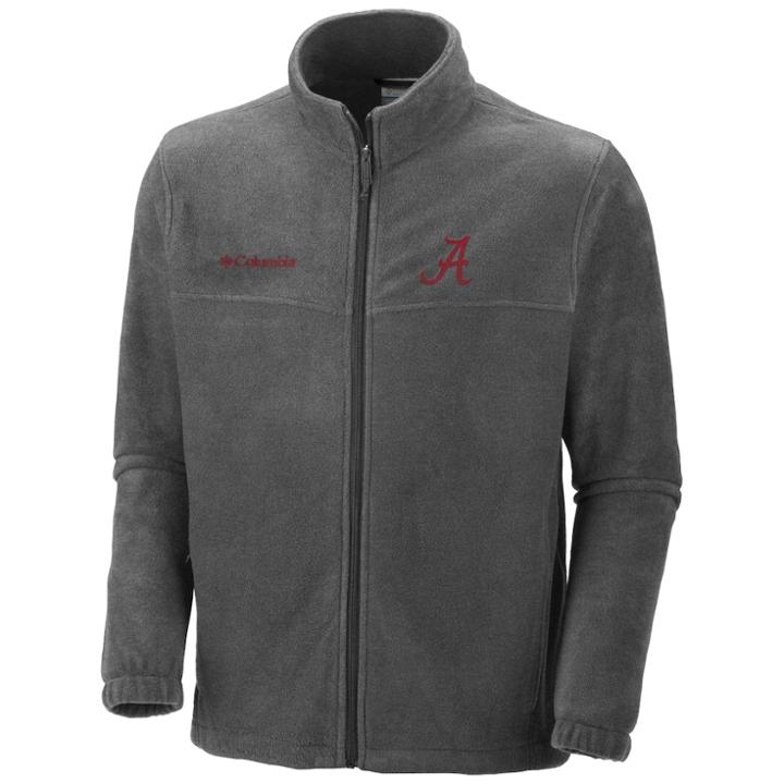 Men's Columbia Alabama Crimson Tide Flanker Ii Full-zip Fleece, Size: Medium, Dark Grey