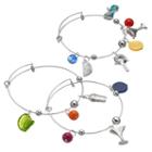 Cheers To You Charm Bangle Bracelet Set, Women's, Multicolor