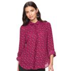 Women's Elle&trade; Chiffon Blouse, Size: Large, Purple Oth