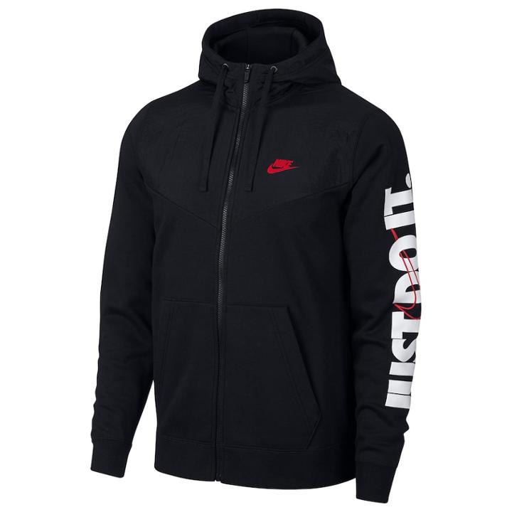 Men's Nike Full-zip Fleece Hoodie, Size: Xl, Grey (charcoal)